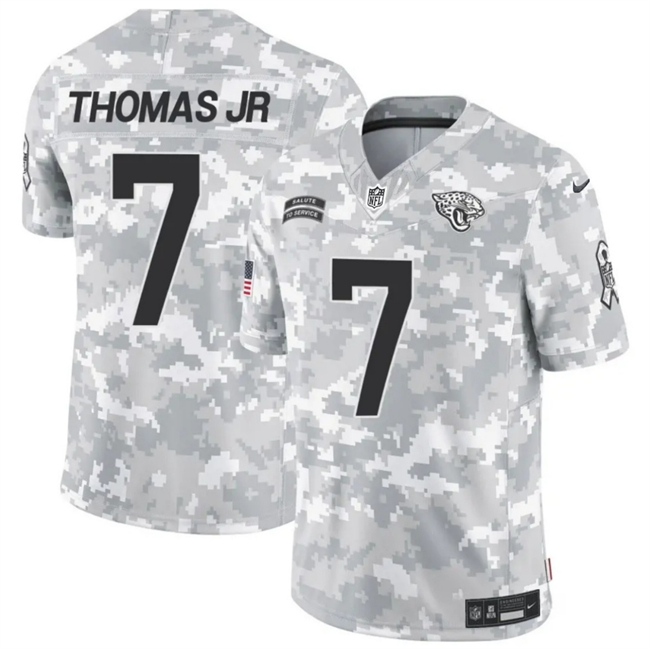 Men's Arctic Camo Jacksonville Jaguars #7 Brian Thomas Jr. 2024 F.U.S.E Salute to Service Limited Stitched Football Jersey